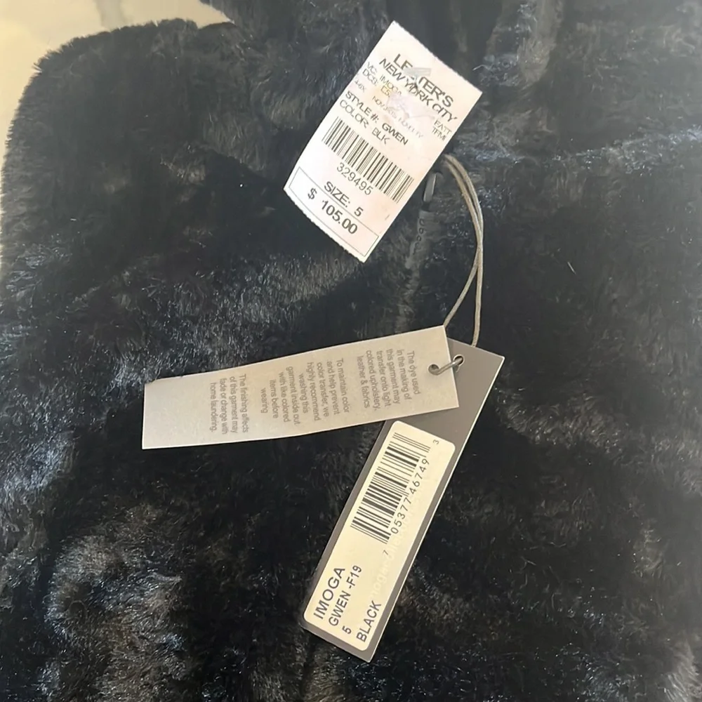 Brand new with tags gorgeous imoga girls black fur vest size 5 with shimmer trim